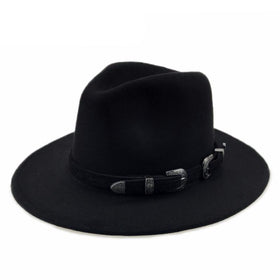 Wool Fedora Hat with Belt