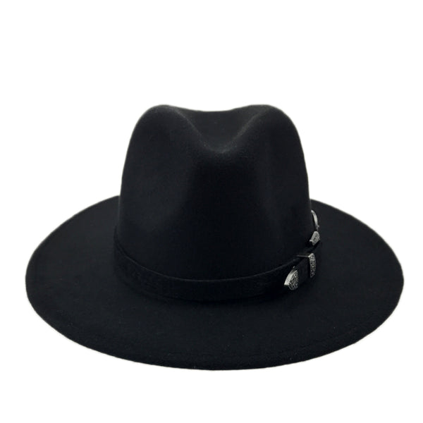 Wool Fedora Hat with Belt