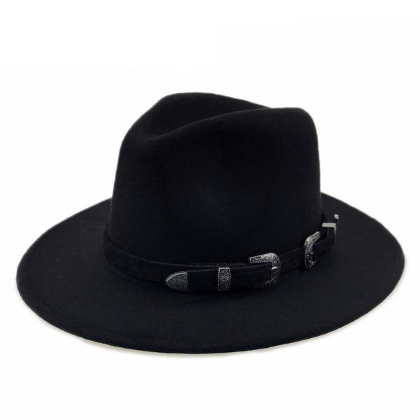 Wool Fedora Hat with Belt